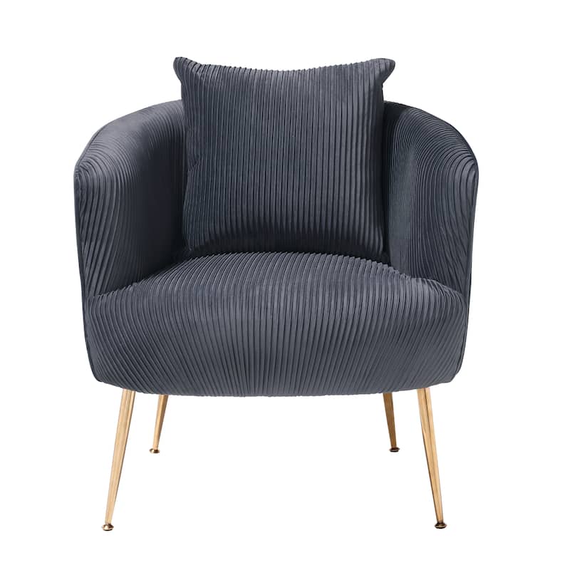 Art Leon Modern Velvet Accent Barrel Chair