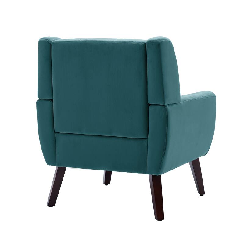 Tufted Wingback Accent Chairs Linen/Faux Leather/Velvet Armchairs Set of 2