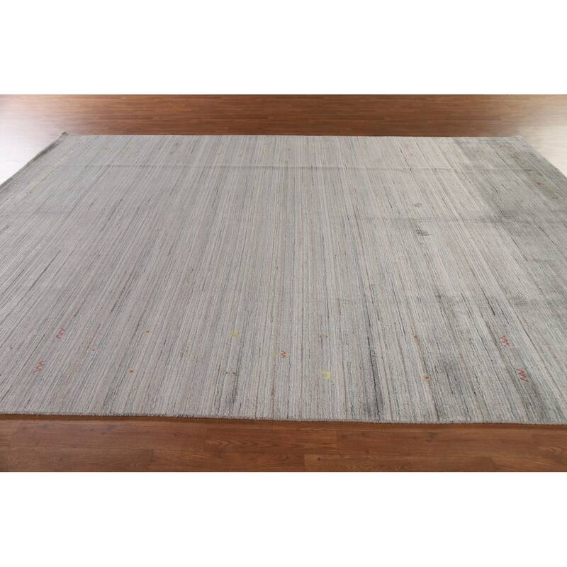 Striped Gabbeh Oriental Area Rug Handmade Wool Carpet - 8'9"x 11'9"