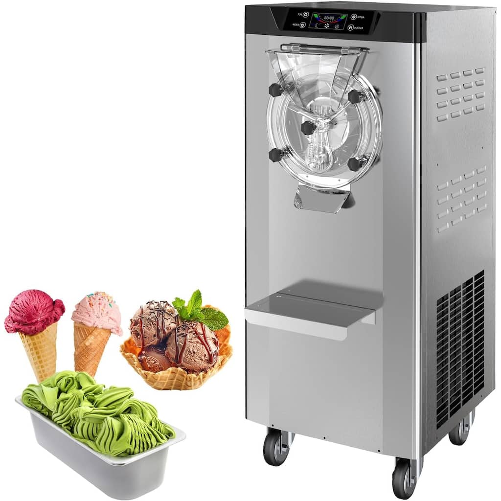 2000W Commercial Ice Cream Maker with LCD, Auto Clean & Pre-Cooling, 4.8–6.3 Gal/H