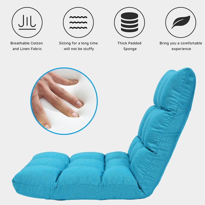 Costway Adjustable 14-Position Floor Chair Folding Lazy Gaming Sofa