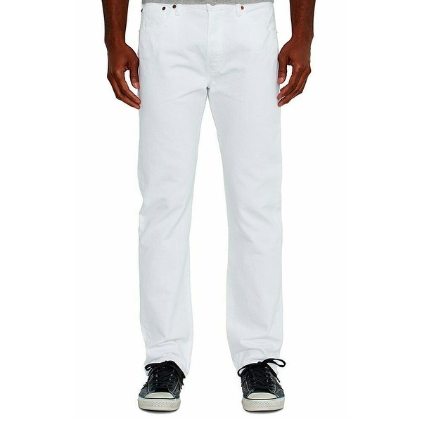 white levi 501 button fly jeans