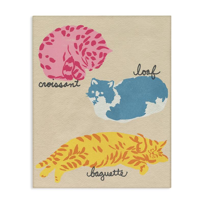 Stupell Funny Relaxing Cat Shapes Canvas Wall Art Design By June Erica Vess - 36 x 48