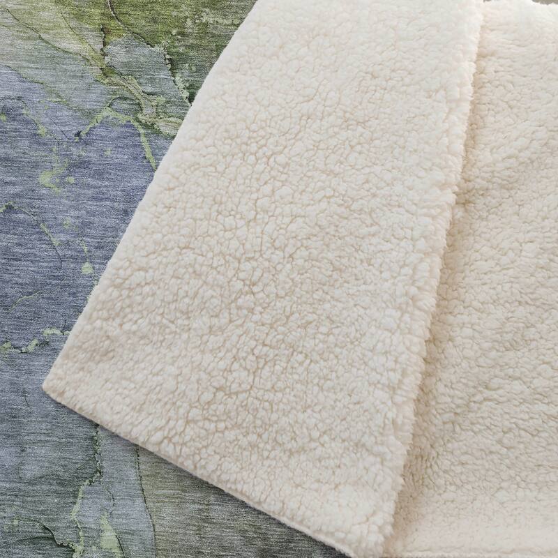 Premium Machine Washable Abstract Contemporary Sherpa Throw Blanket