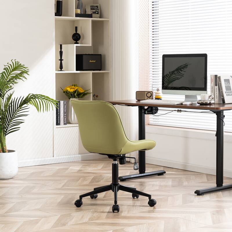 Armless Home Office Desk Chairs with Wheels Rolling Task Chair