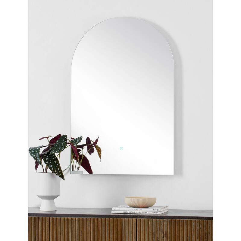 LED Lighted Arch Rectangular Wall Mirror - 36" - Clear