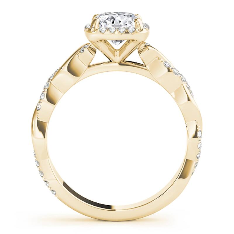Auriya 14k Yellow Gold Lab Grown Cushion Diamond Halo Engagement Ring 0.50 to 5.00 ct. tw. (F-G VS)