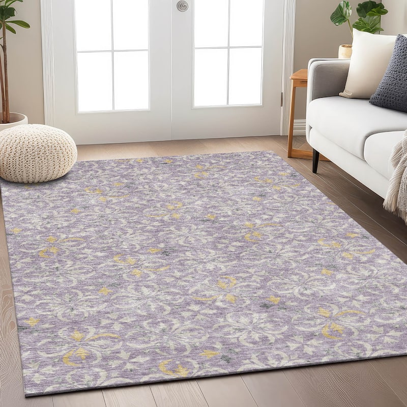 Machine Washable Indoor/ Outdoor Chantille Traditional Medallion Rug
