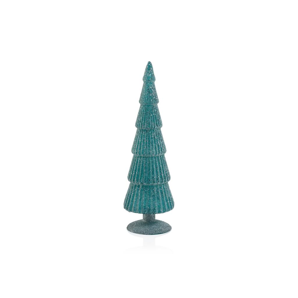 Amaryllis 13.5" Glass Tree on Glitter Base, Set of 2