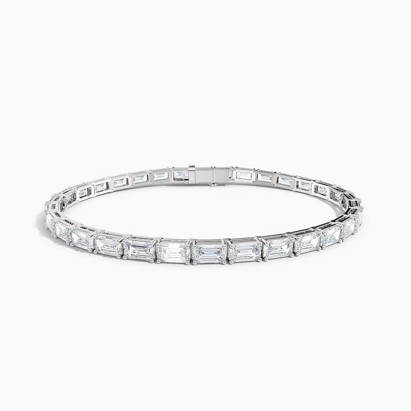 Auriya 14K Gold Lab Grown Emerald Diamond East-West Tennis Bracelet 8.40 ct. tw. (F-G VS) - White - 8.40 ct. tw.