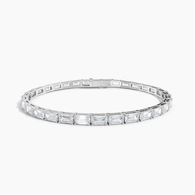 Auriya 14K Gold Lab Grown Emerald Diamond East-West Tennis Bracelet 8.40 ct. tw. (F-G VS)