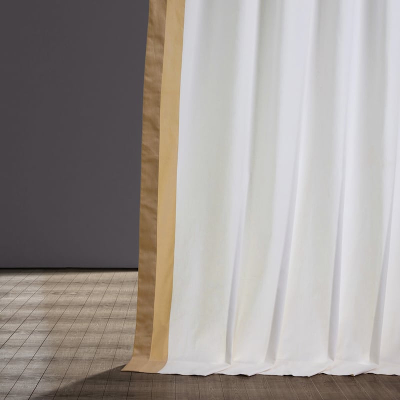 Exclusive Fabrics Urban Borders Vertical Colorblock Panama Cotton Curtain (1 Panel)