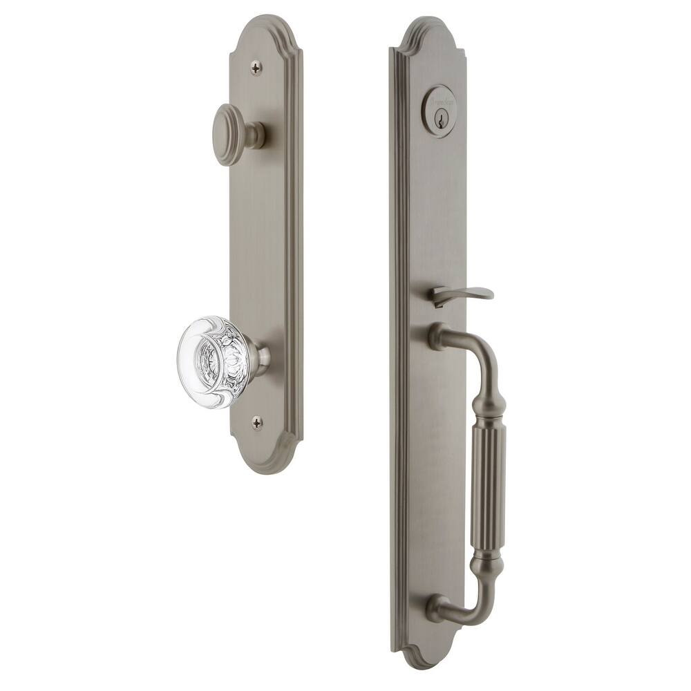 Grandeur Arc Solid Brass Rose Keyed Entry Single Cylinder Full Plate