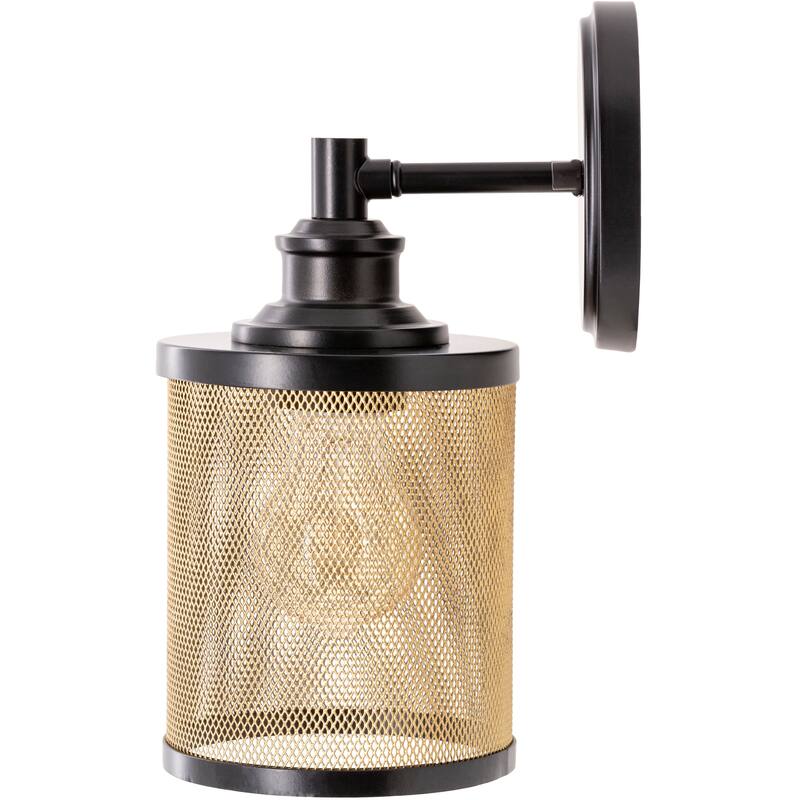 Artistic Weavers Pearson Farmhouse Gold Metal Mesh Wall Sconce - 11"H x 5"W x 6.5"D