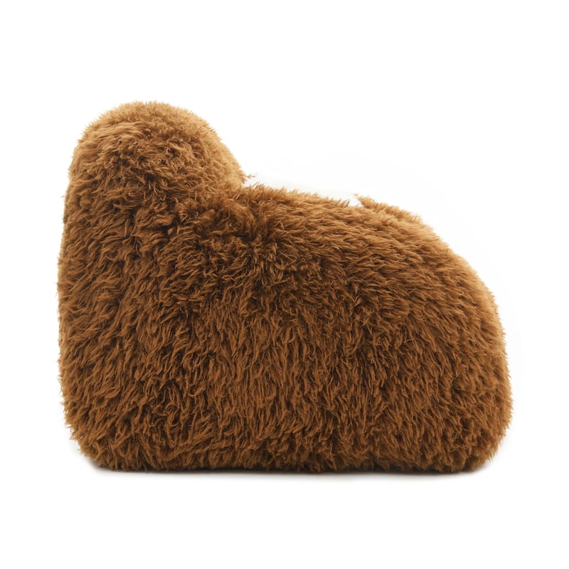 Furniture of America Cynra Modern 45-inch Faux Fur Swivel Arm Chair with Ball Pillow