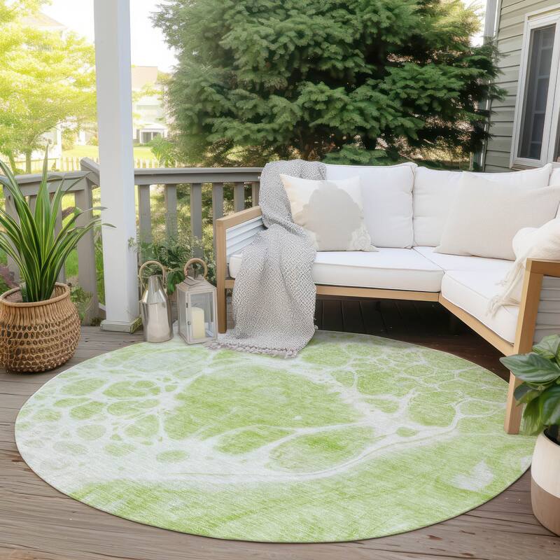 Machine Washable Indoor/ Outdoor Chantille Abstract Contemporary Rug