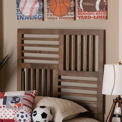 Adler Transitional Ash Walnut Finished Wood Headboard