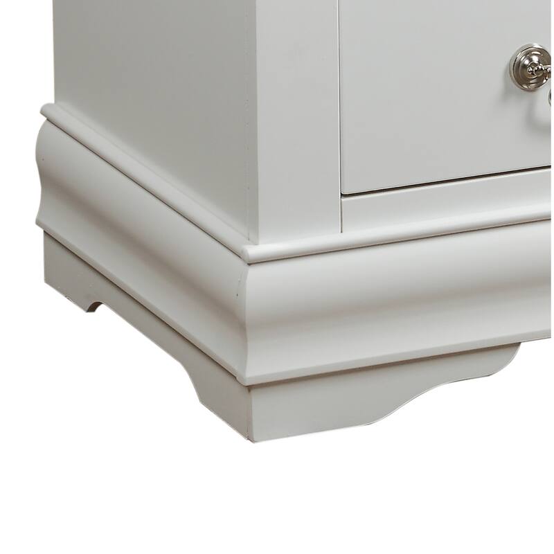White 2 Drawer 15 in. W Nightstand with Sturdy Drawer Pulls