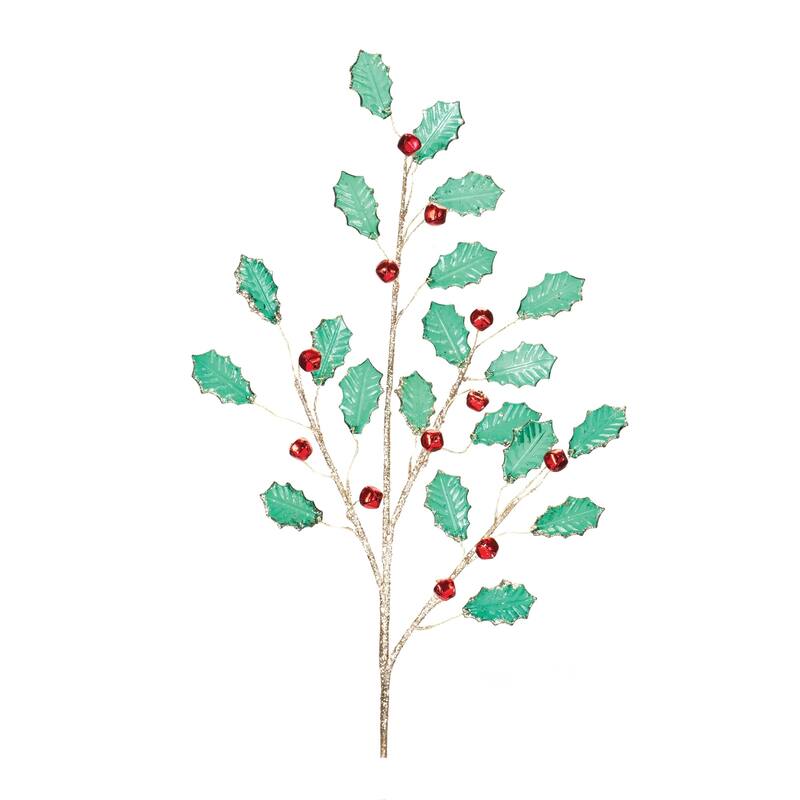 Holly Leaf Jewel Christmas Artificial Sprays - 33" - Set of 2