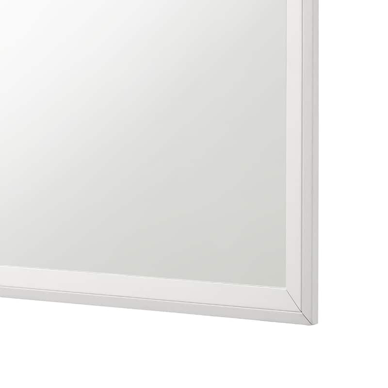 Noro Dresser Mirror with Slim Trim, Open Mitered Corners, White Wood