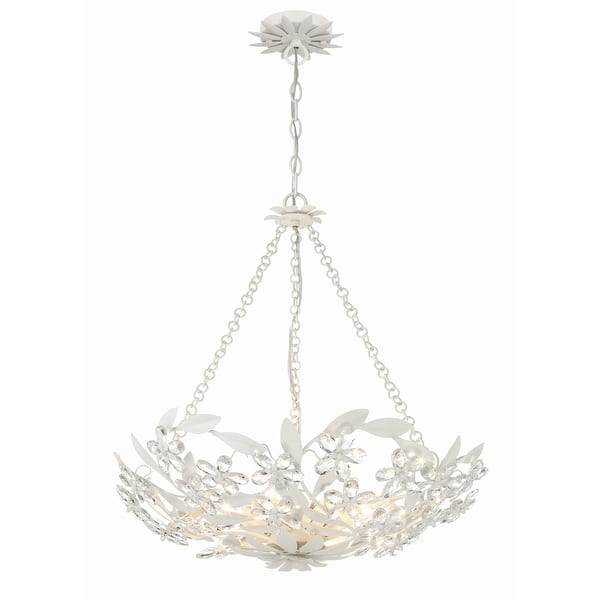 slide 2 of 11, Marselle 6 Light Matte White Chandelier - 24"W x 6"H x 24"D
