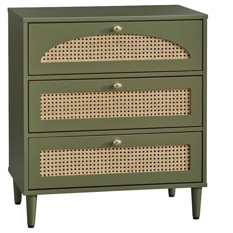 Lifestorey Taylor 3-Drawer Chest with Natural Cane