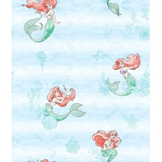 Disney The Little Mermaid Swim Teal Wallpaper