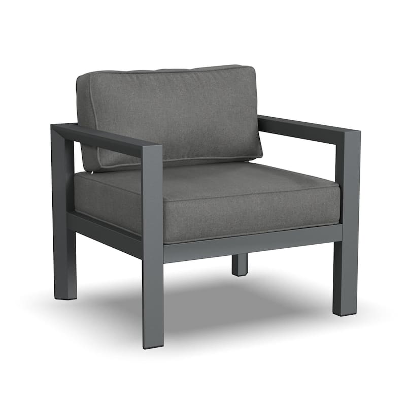 Grayton Gray Aluminum Outdoor Aluminum Lounge Chair - 33" x 32" x 29"