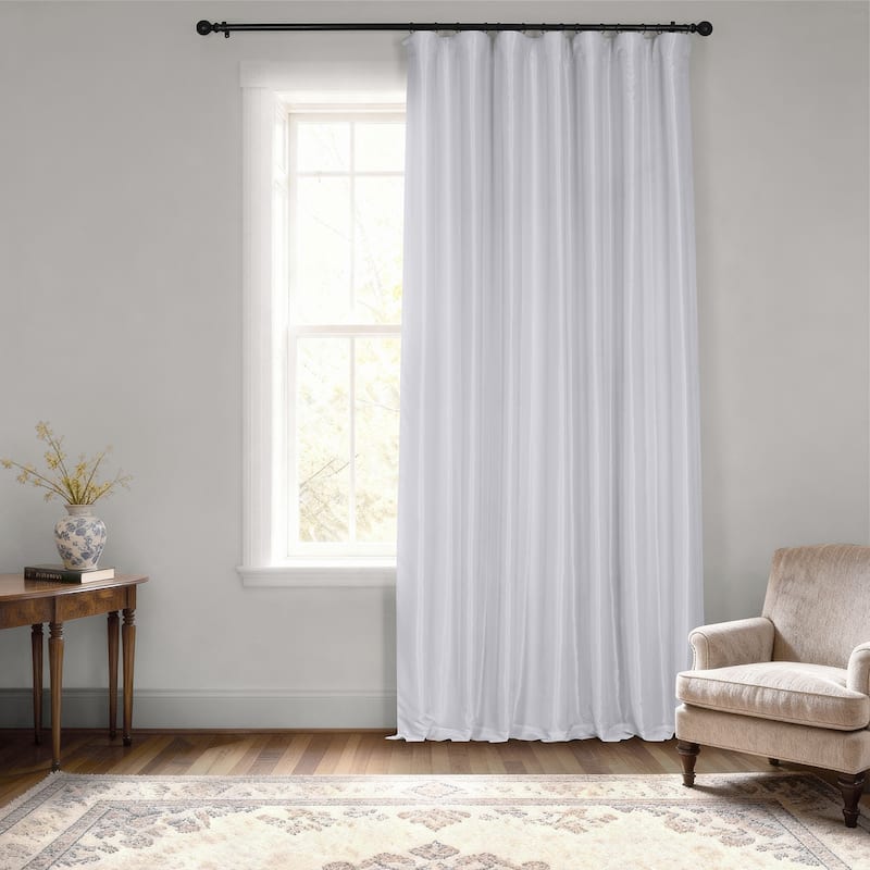 Exclusive Fabrics Blackout Extra Wide Faux Dupioni Curtain (1 Panel) - 100 x 96 - Ice