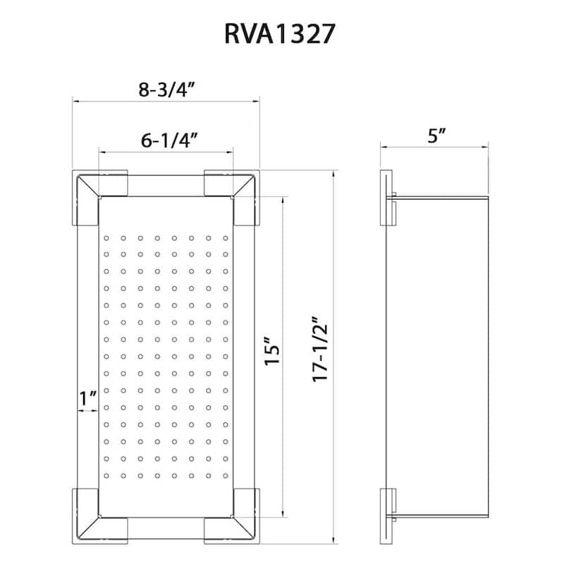 Ruvati Workstation Sink Colander 17 inch Stainless Steel with Plastic Corners - RVA1327