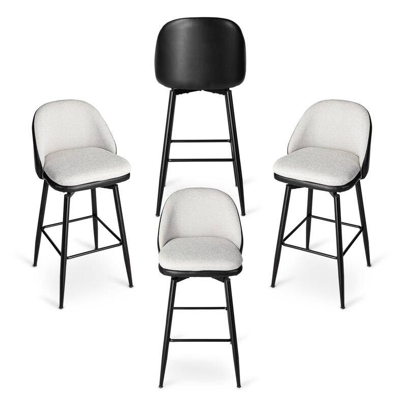 Glitzhome Set of 2 41"H Modern Tapered Leg Short or Bar Stools Pub Chair