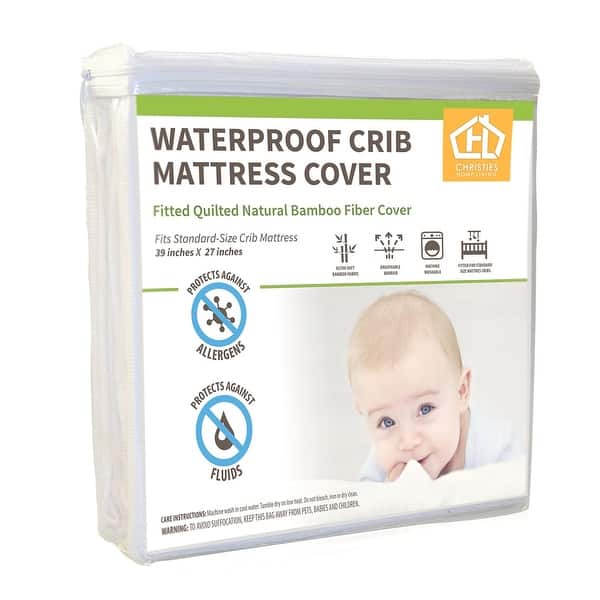 slide 2 of 14, AC Pacific Waterproof Bamboo Terry Crib Mattress Cover N/A
