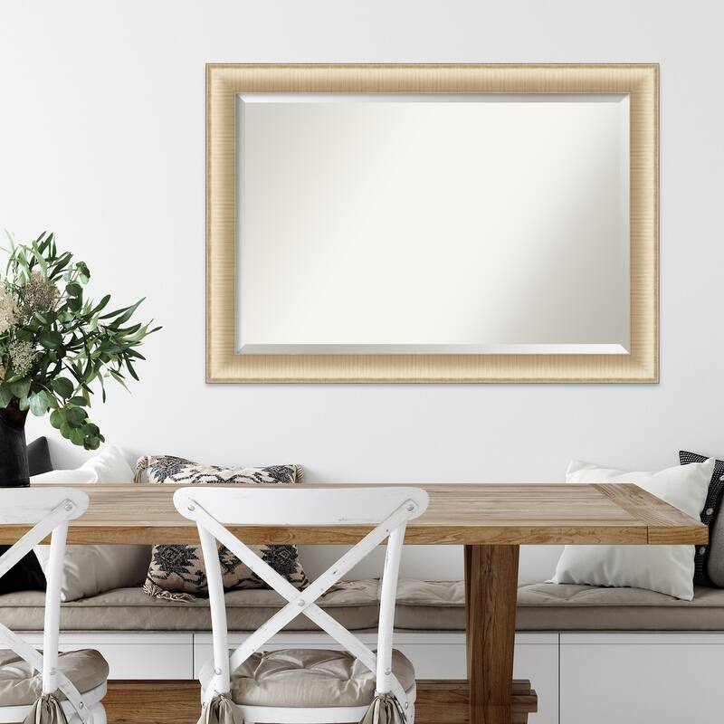 Beveled Wall Mirror - Elegant Brushed Bronze Frame