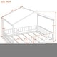 preview thumbnail 3 of 34, Full Size Wood Bed House Bed Platform Bed Frame With Fence
