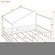 preview thumbnail 3 of 34, Kids and Baby Full Size Wood Bed House Bed Frame With Fence