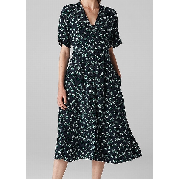 whistles green midi dress