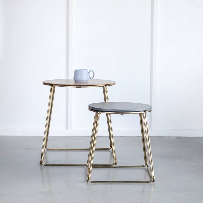 Toshi Side Table Set of 2 - Modern & Versatile Home Accent - Natural