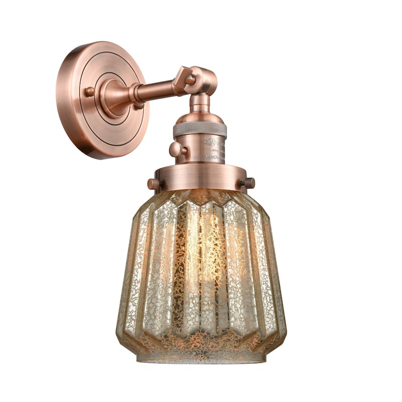Innovations Lighting Chatham Single Light 12" Tall Bathroom Sconce - Antique Copper / Mercury Plated