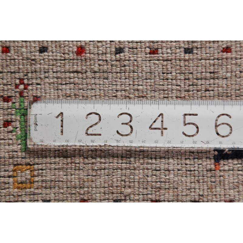 Hand Knotted Oriental 100% Wool Carpet Tribal Animal Pictorial Beige & Ivories Gabbeh Area Rug - 5' 0'' X 3' 0''