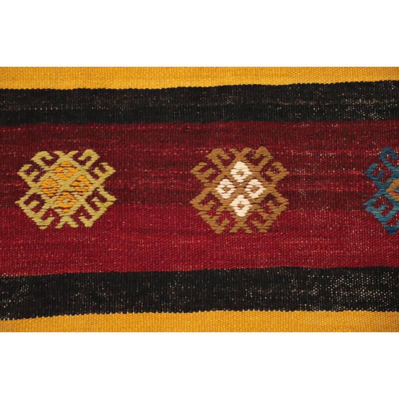Hand Woven Oriental 100% Wool Carpet Southwestern Tribal Multi-Colored Kilim Area Rug - 10' 1'' X 6' 5''