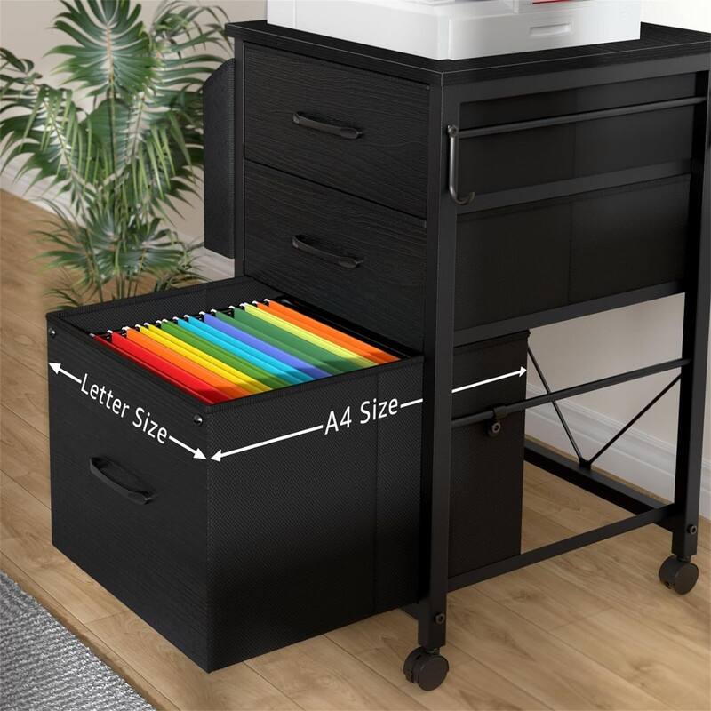 Small File Cabinets for Home Office - 3 Drawer Filing Cabinet - 15.68"D x 15.3"W x 26.6"H
