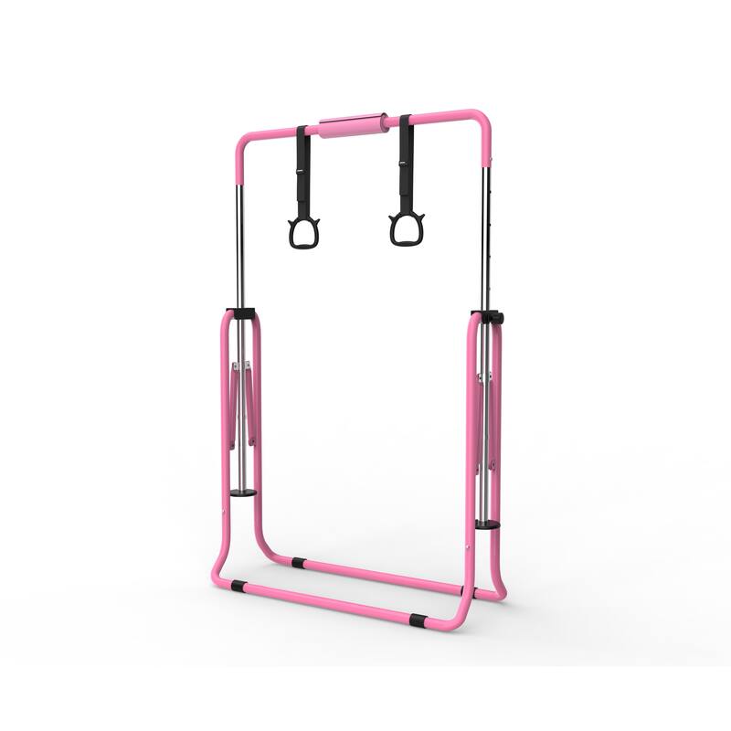 Gymnastics Bar for Kids, Gymnastics Horizontal Bar with Adjustable Height Foldable Training Bar with Mat for Home Practice