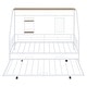 preview thumbnail 9 of 12, Twin Metal House Bed with Trundle, Sturdy Bedframe w/Built-in Shelf and Grid for Kids Bedroom, Dorm, No Box Spring Needed, White