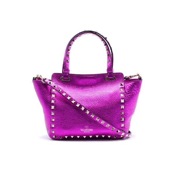 Valentino Womens Metallic Pink Mini Rockstud Tze Tote Bag Valentino Womens Metallic Pink Mini Rockstud Tze Tote Bag Hot