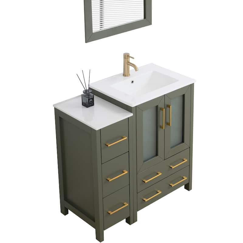 Vanity Art 36-Inch Single Sink Bathroom Vanity with Top & Free Mirror - 36 X 18.1 X 35.8