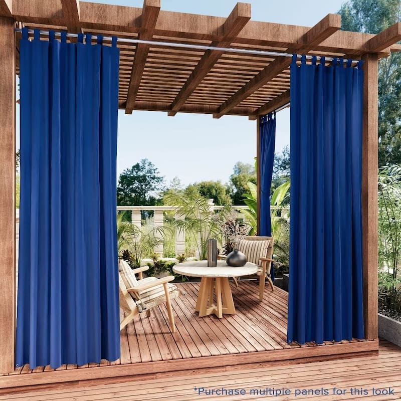 Outdoor Cabana Solid UV Protected Privacy Tab Top Panel