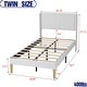 preview thumbnail 77 of 88, AUFANK Upholstered Platform Bed Frame with Headboard Wooden Slats Support
