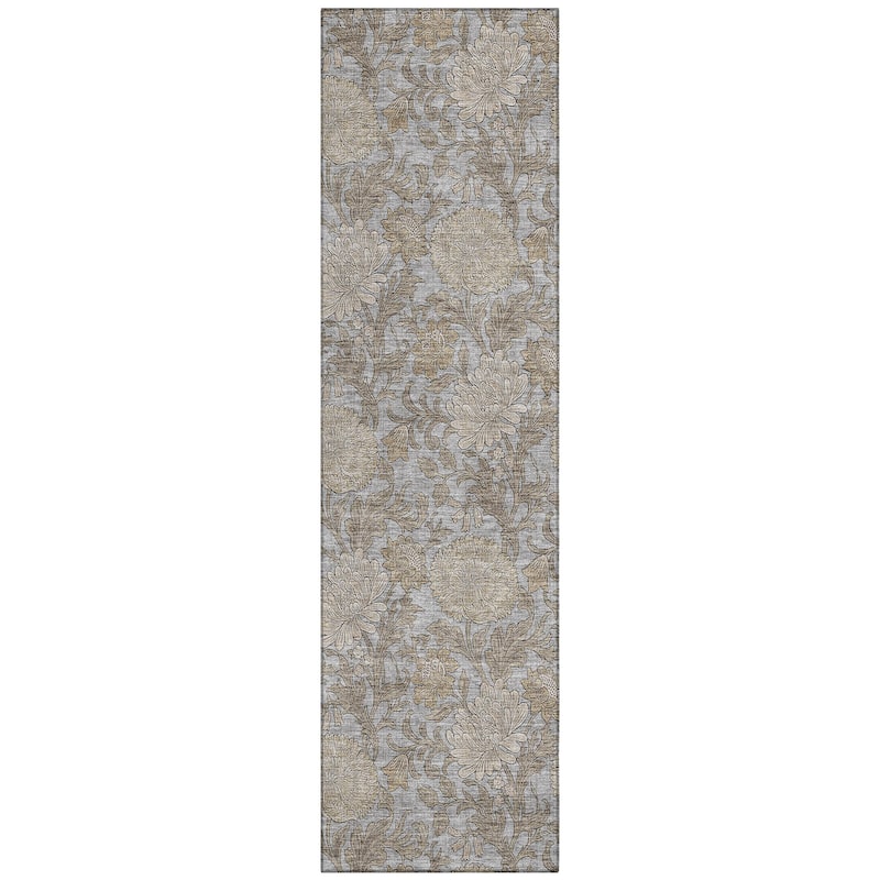 Machine Washable Indoor/ Outdoor Chantille Floral Rug