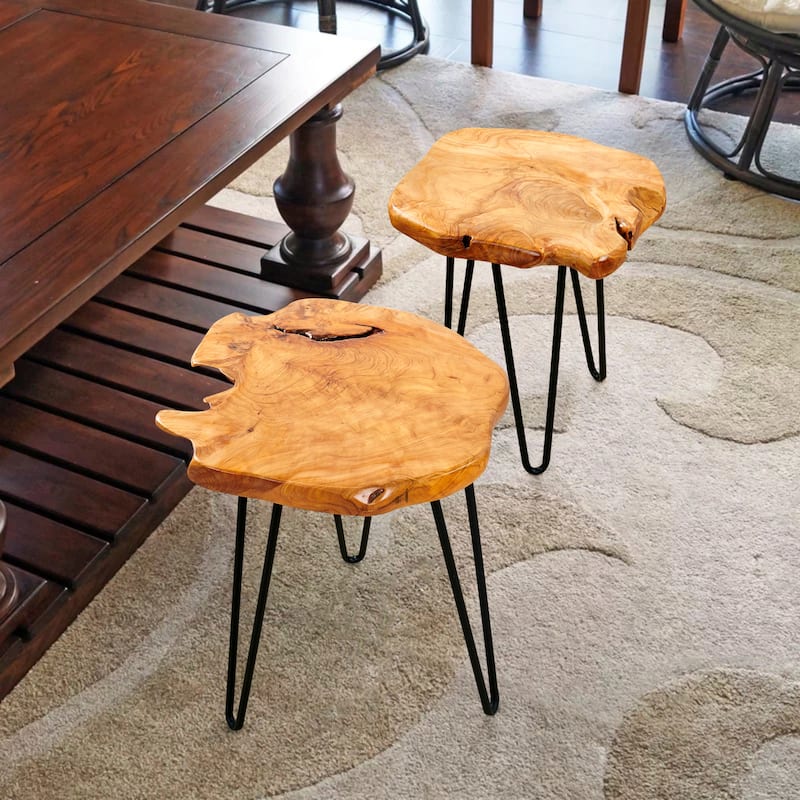 Cedar Roots Naturally Shaped Small Stand with 3 Hairpin Legs - 13.5" x 12" x 19"