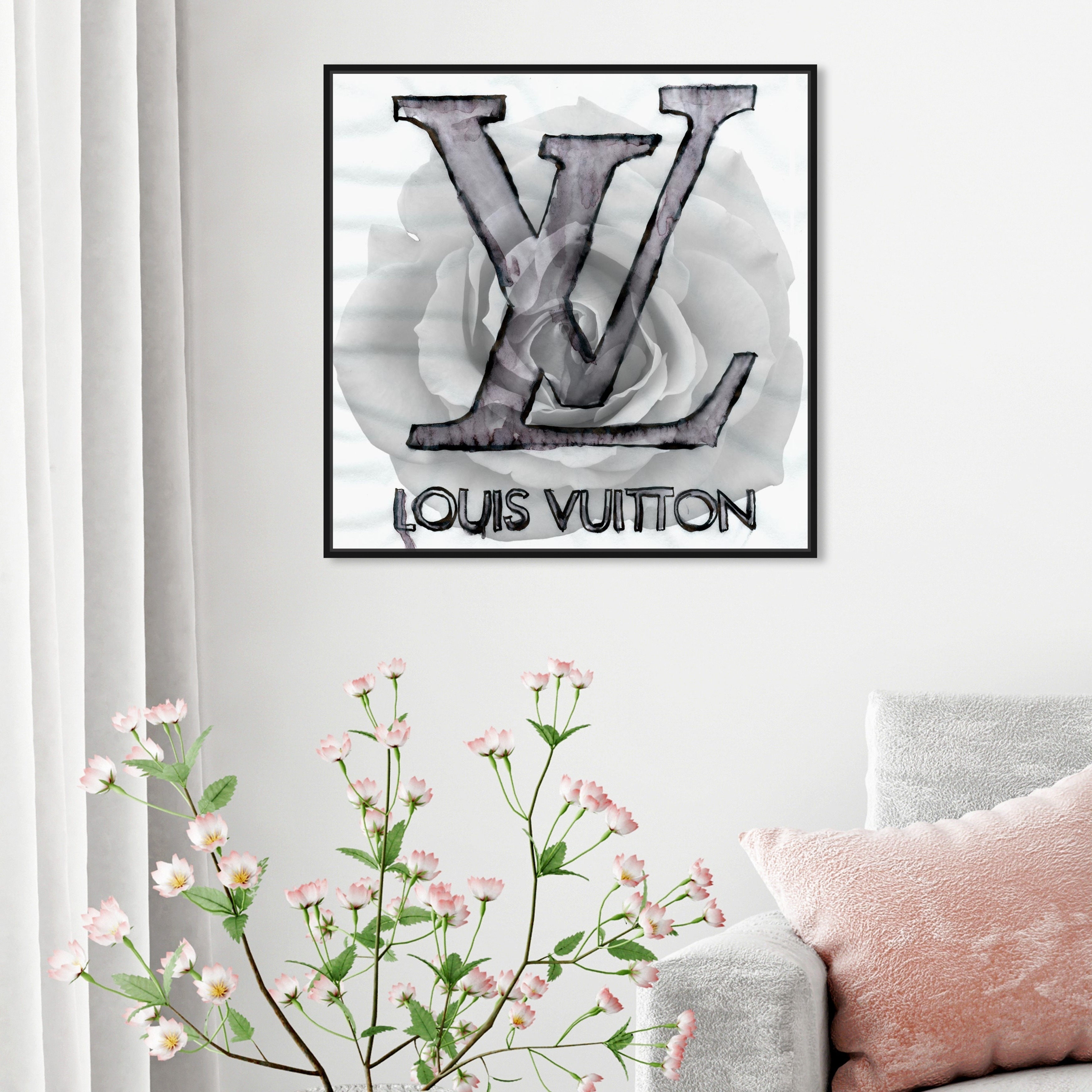 Wall Decor, Louis Vuitton With Chanel Logo Lips Canvas Wall Art Designed  By Oliver Gal